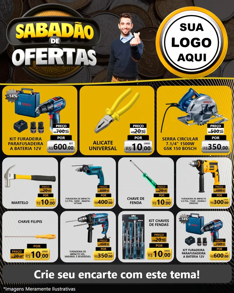 Modelo de Rede Social para Feed Instagram com o tema Sabadão de Ofertas para Maquinas e Ferramentas