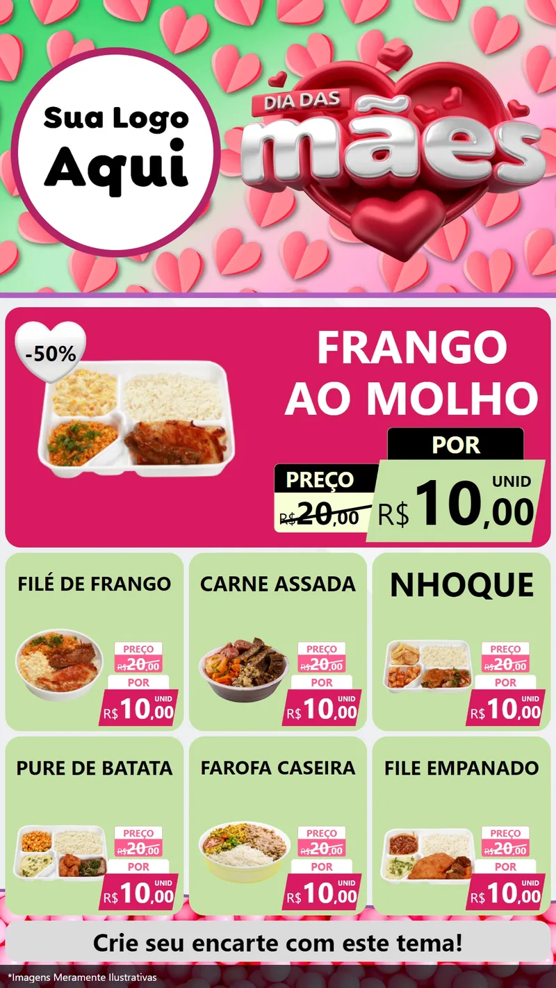 Modelo de Rede Social para Stories com o tema Dia das Mães para Restaurante