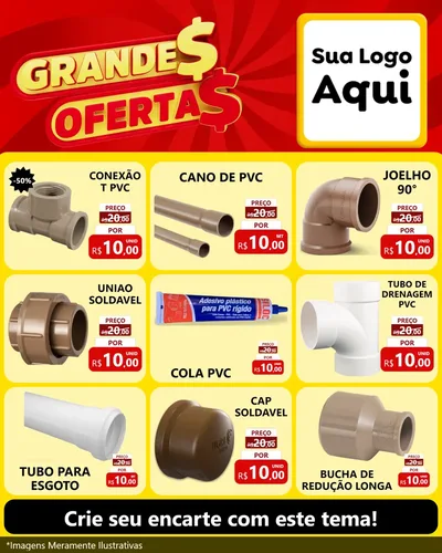 Modelo de Rede Social para Feed Instagram com o tema Grandes Ofertas para Tubos e conexões