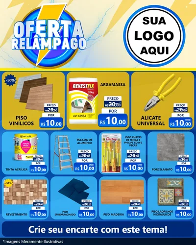 Modelo de Rede Social para Feed Instagram com o tema Oferta Relâmpago para Material para Construção