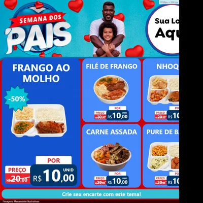 Modelo de Rede Social para Feed Facebook com o tema Semana Dos Pais para Restaurante