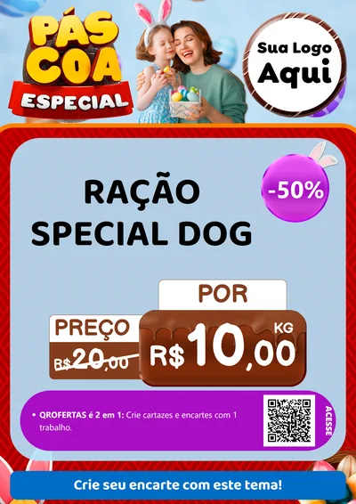 Modelo de Cartaz para Cartaz A4 Vertical com o tema Páscoa Especial para Pet Shop