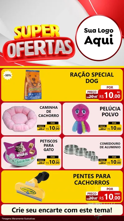 Modelo de TV para TV Vertical com o tema Super Ofertas para Pet Shop
