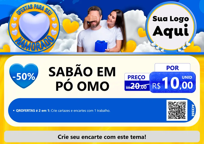 Modelo de Cartaz para Cartaz A4 Horizontal com o tema Ofertas Para Seu Namorado para Produtos de Limpeza