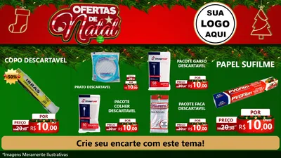 Modelo de TV para TV Horizontal com o tema Ofertas de Natal para Embalagens