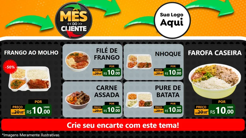 Modelo de TV para TV Horizontal com o tema Mês do Cliente para Restaurante