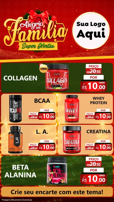 Modelo de TV para TV Vertical com o tema Alegria em Família Super Ofertas - Natal para Suplementos alimentares