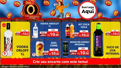 Modelo de TV para TV Horizontal com o tema Dia O - O Dia Mais Barato Do Mês para Distribuidora de bebidas
