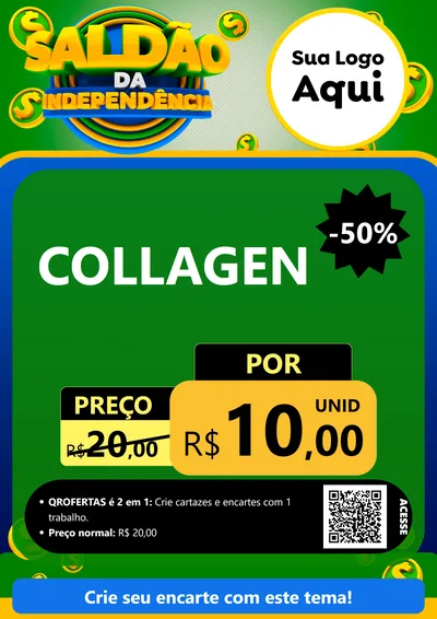 Modelo de Cartaz para Cartaz A4 Vertical com o tema Saldão da Indepêndencia para Suplementos alimentares