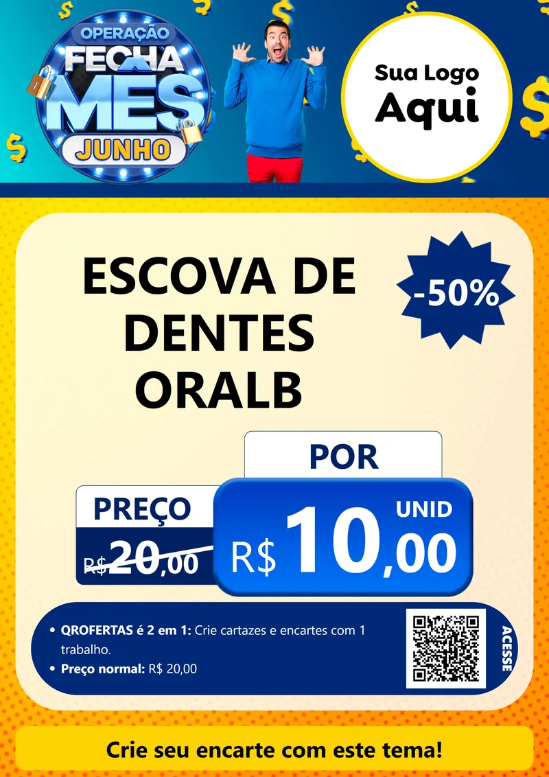 Modelo de Cartaz para Cartaz A4 Vertical com o tema Operação Fecha Mês, Junho para Higiene Pessoal