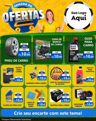 Modelo de Rede Social para Feed Instagram com o tema Semana de Ofertas - Copa para Auto peças