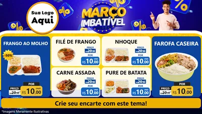 Modelo de TV para TV Horizontal com o tema Março Imbatível para Restaurante