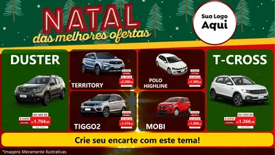 Modelo de TV para TV Horizontal com o tema Natal das Melhores Ofertas para Concessionaria de Carros