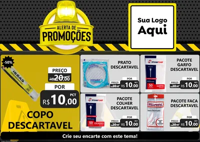 Modelo de Encarte para Encarte A4 Horizontal com o tema Alerta de Promoções para Embalagens