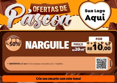 Modelo de Cartaz para Cartaz A4 Horizontal com o tema Ofertas de Páscoa para Tabacaria