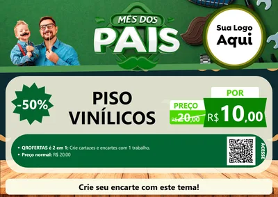 Modelo de Cartaz para Cartaz A4 Horizontal com o tema Mês dos Pais para Material para Construção