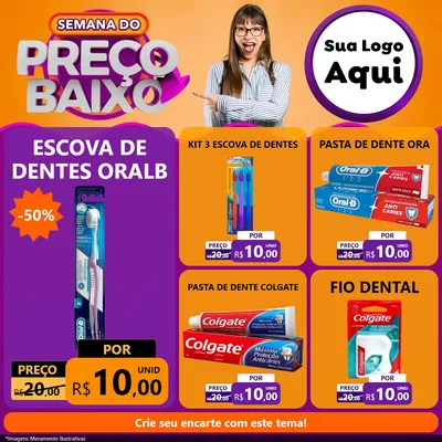 Modelo de Rede Social para Feed Facebook com o tema Semana do Preço Baixo para Higiene Pessoal