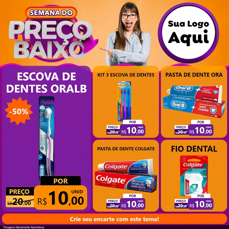 Modelo de Rede Social para Feed Facebook com o tema Semana do Preço Baixo para Higiene Pessoal