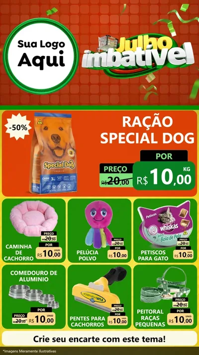 Modelo de Rede Social para Stories com o tema Julho Imbatível para Pet Shop