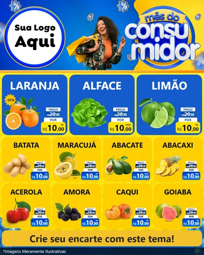 Modelo de Rede Social para Feed Instagram com o tema Mês do Consumidor para Hortifrúti