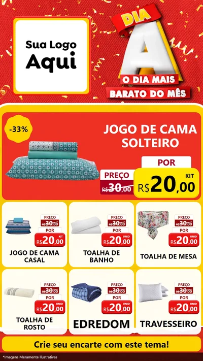Modelo de Rede Social para Stories com o tema Dia A o Dia Mais Barato do Mês para Cama, Mesa e Banho