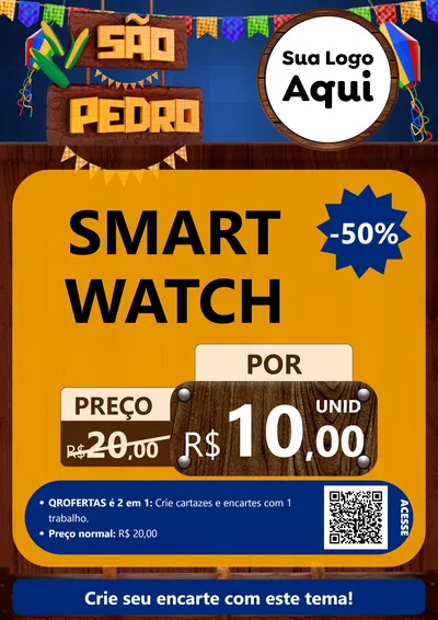 Modelo de Cartaz para Cartaz A4 Vertical com o tema São Pedro para Informática