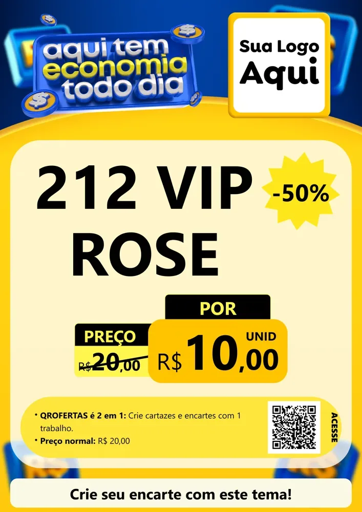 Modelo de Cartaz para Cartaz A4 Vertical com o tema Aqui Tem Economia Todo Dia para Perfumes