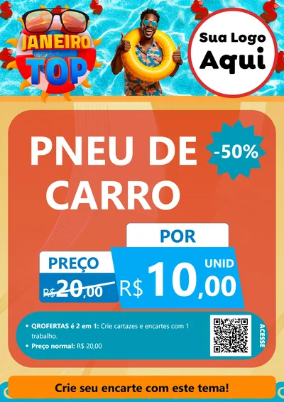 Modelo de Cartaz para Cartaz A4 Vertical com o tema Janeiro Top para Auto peças