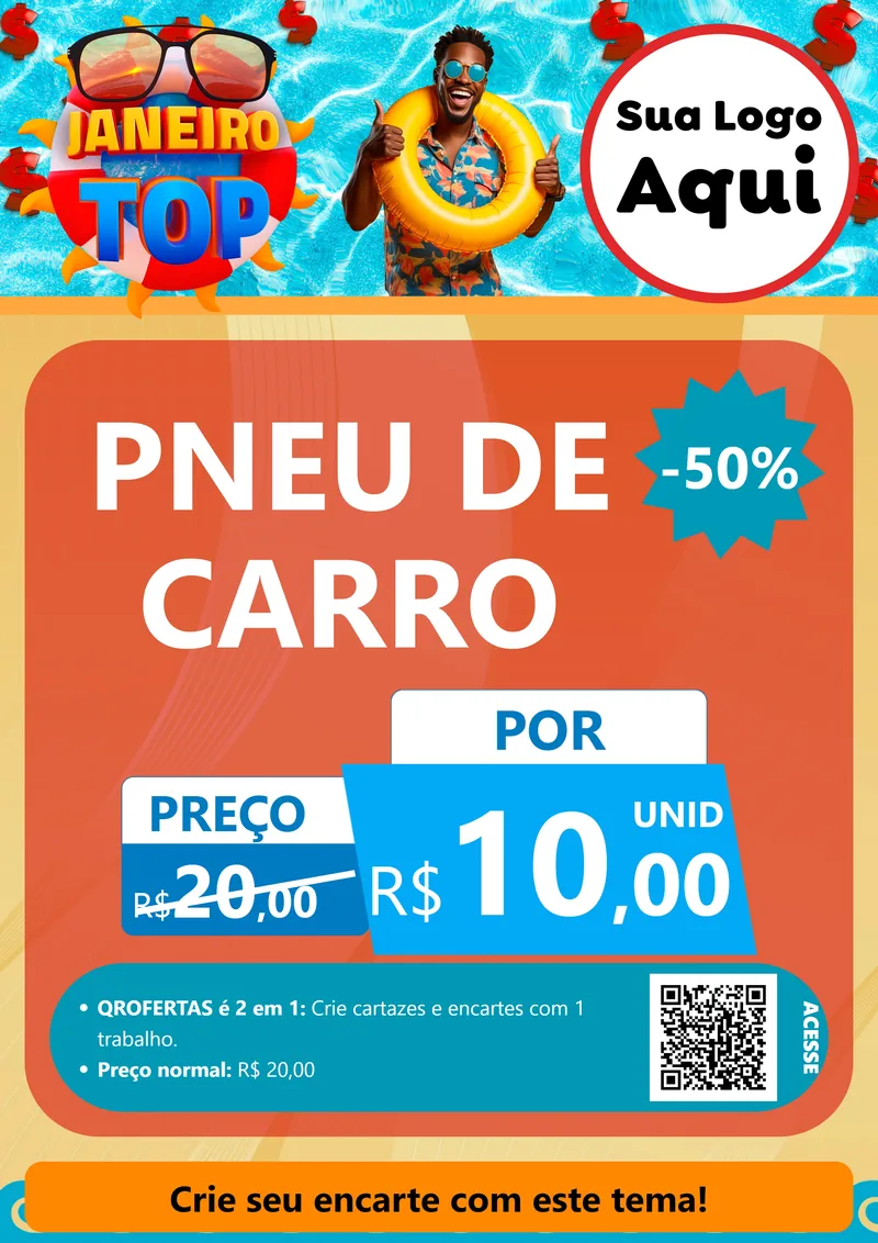 Modelo de Cartaz para Cartaz A4 Vertical com o tema Janeiro Top para Auto peças