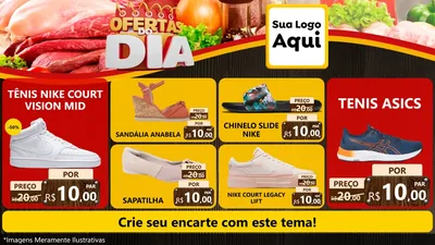 Modelo de TV para TV Horizontal com o tema Ofertas do Dia para Calçados