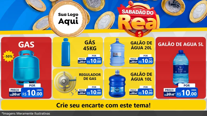 Modelo de TV para TV Horizontal com o tema Sabadão do Real para Água e gás
