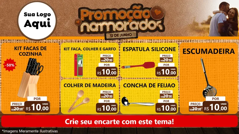Modelo de TV para TV Horizontal com o tema Promoção Namorados para Utilidades Domésticas