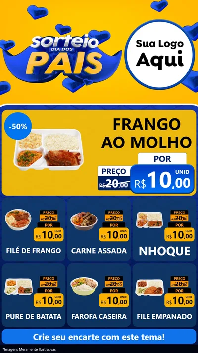 Modelo de Rede Social para Stories com o tema Sorteio Dia dos Pais para Restaurante