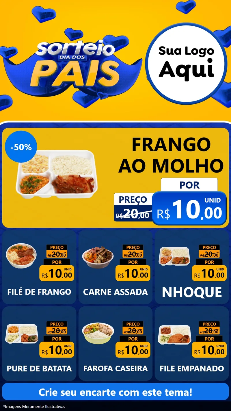 Modelo de Rede Social para Stories com o tema Sorteio Dia dos Pais para Restaurante