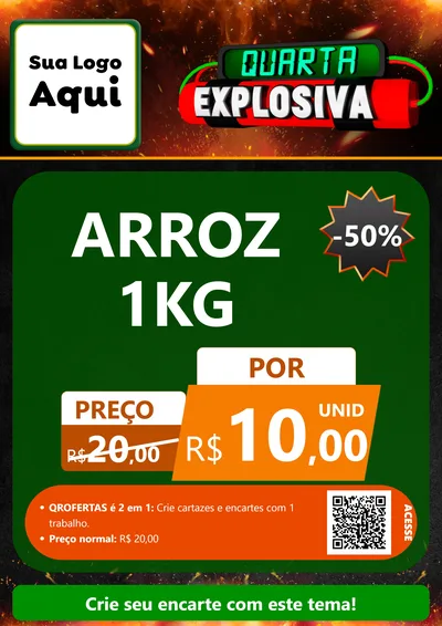 Modelo de Cartaz para Cartaz A4 Vertical com o tema Quarta Explosiva para Supermercado
