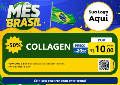 Modelo de Cartaz para Cartaz A4 Horizontal com o tema Mês do Brasil para Suplementos alimentares