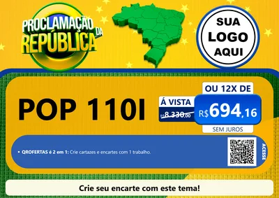 Modelo de Cartaz para Cartaz A4 Horizontal com o tema Proclamação da República para Concessionaria de Motos