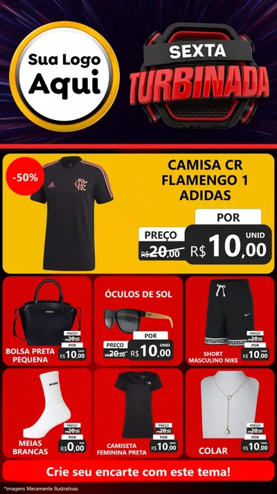 Modelo de Rede Social para Stories com o tema Sexta Turbinada para Roupas e acessórios