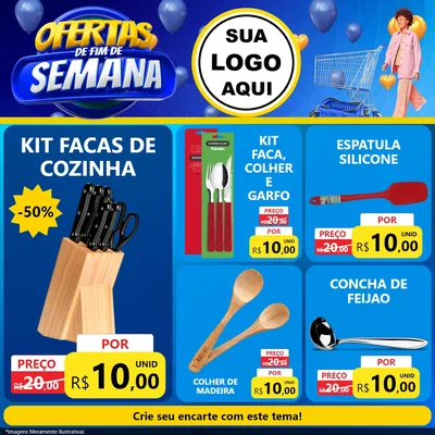 Modelo de Rede Social para Feed Facebook com o tema Ofertas de Fim de Semana para Utilidades Domésticas