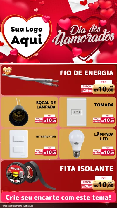 Modelo de TV para TV Vertical com o tema Dia Dos Namorados para Materiais Elétricos