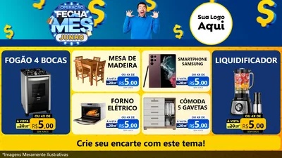 Modelo de TV para TV Horizontal com o tema Operação Fecha Mês, Junho para Móveis e Eletro