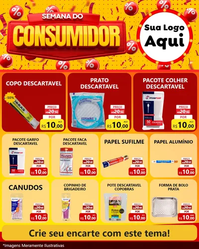 Modelo de Rede Social para Feed Instagram com o tema Semana do Consumidor para Embalagens