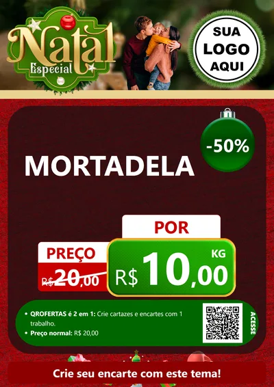 Modelo de Cartaz para Cartaz A4 Vertical com o tema Natal Especial para Frios e Laticínios