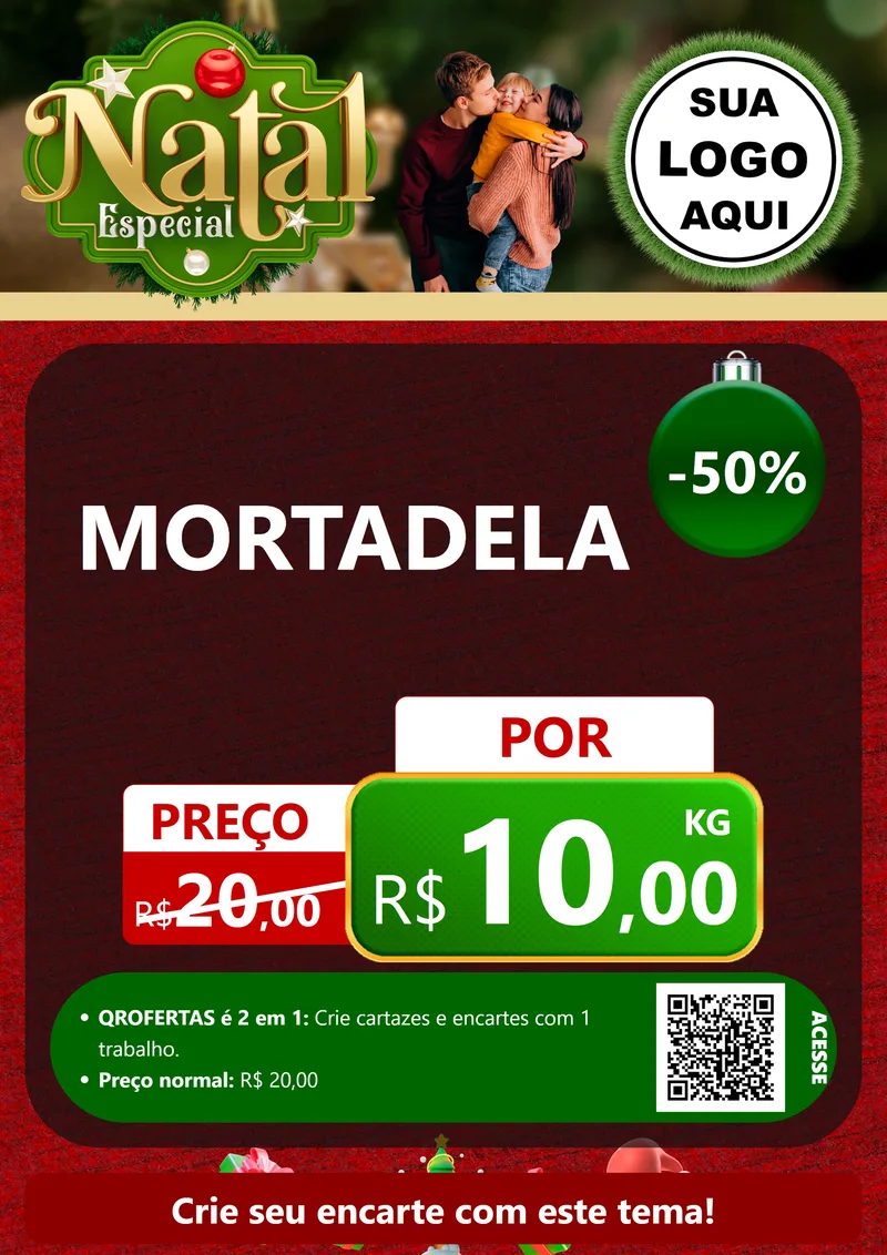 Modelo de Cartaz para Cartaz A4 Vertical com o tema Natal Especial para Frios e Laticínios