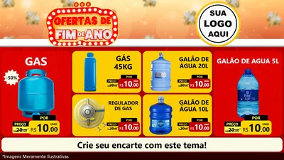 Modelo de TV para TV Horizontal com o tema Ofertas de Fim de Ano para Água e gás