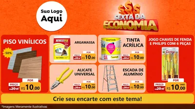 Modelo de TV para TV Horizontal com o tema Sexta da Economia para Material para Construção