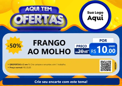 Modelo de Cartaz para Cartaz A4 Horizontal com o tema Aqui Tem Ofertas para Restaurante