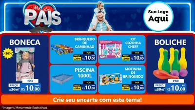 Modelo de TV para TV Horizontal com o tema Mês Dos Pais para Brinquedos