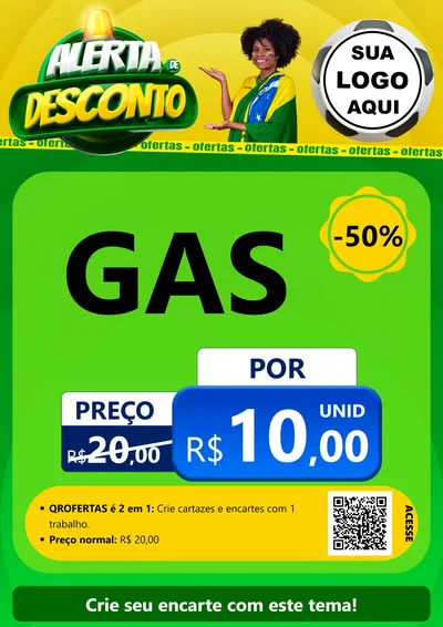Modelo de Cartaz para Cartaz A4 Vertical com o tema Alerta de Desconto para Água e gás