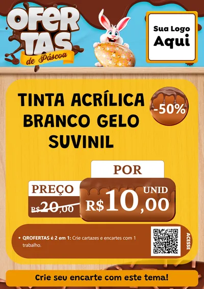 Modelo de Cartaz para Cartaz A4 Vertical com o tema Ofertas de Páscoa para Tintas e Ferramentas